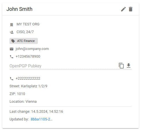 Contact card