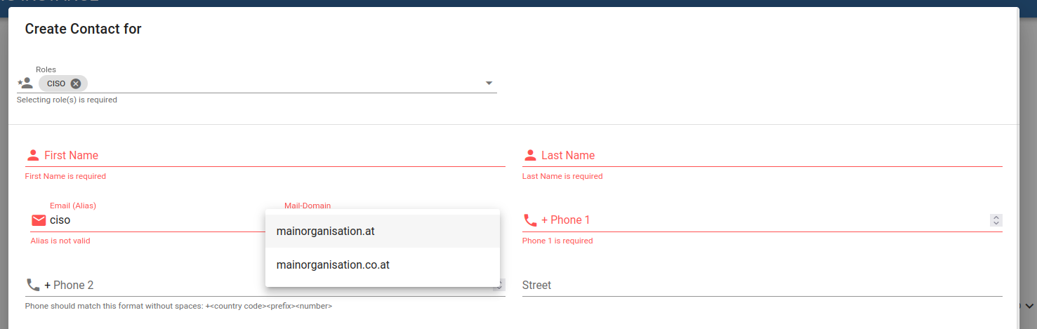 Adding a contact