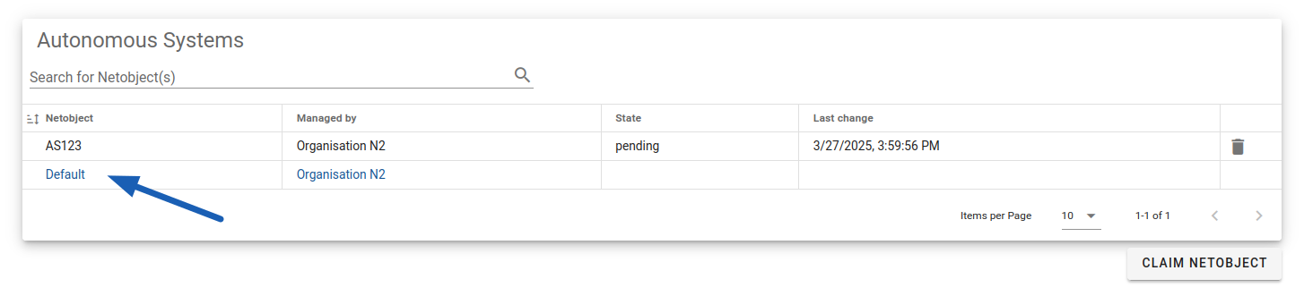 Default row