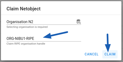 Claiming pop-up