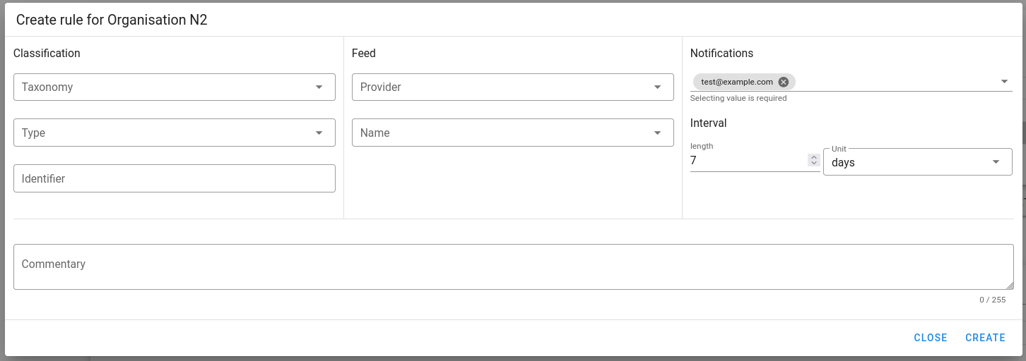 Configuring new rule