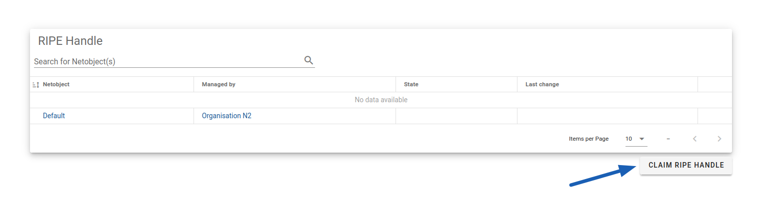 Empty RIPE handles page