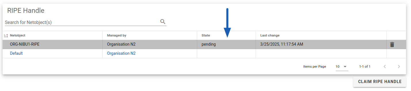 Pending claim